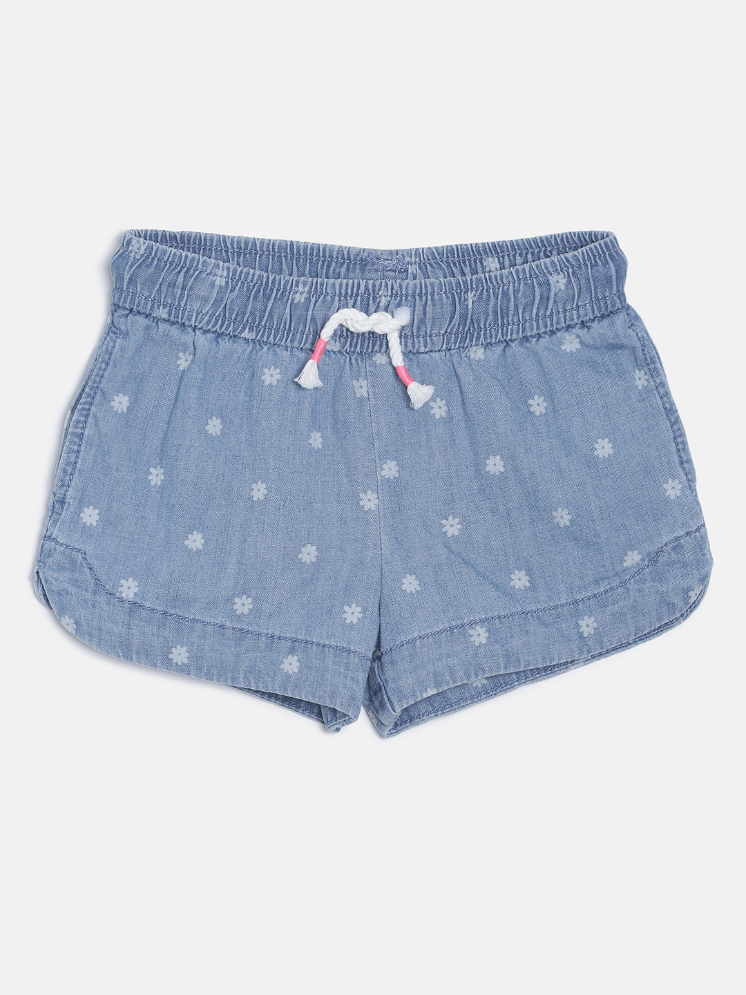 

OSHKOSH Bgosh Girls Blue Printed Regular Fit Denim Shorts