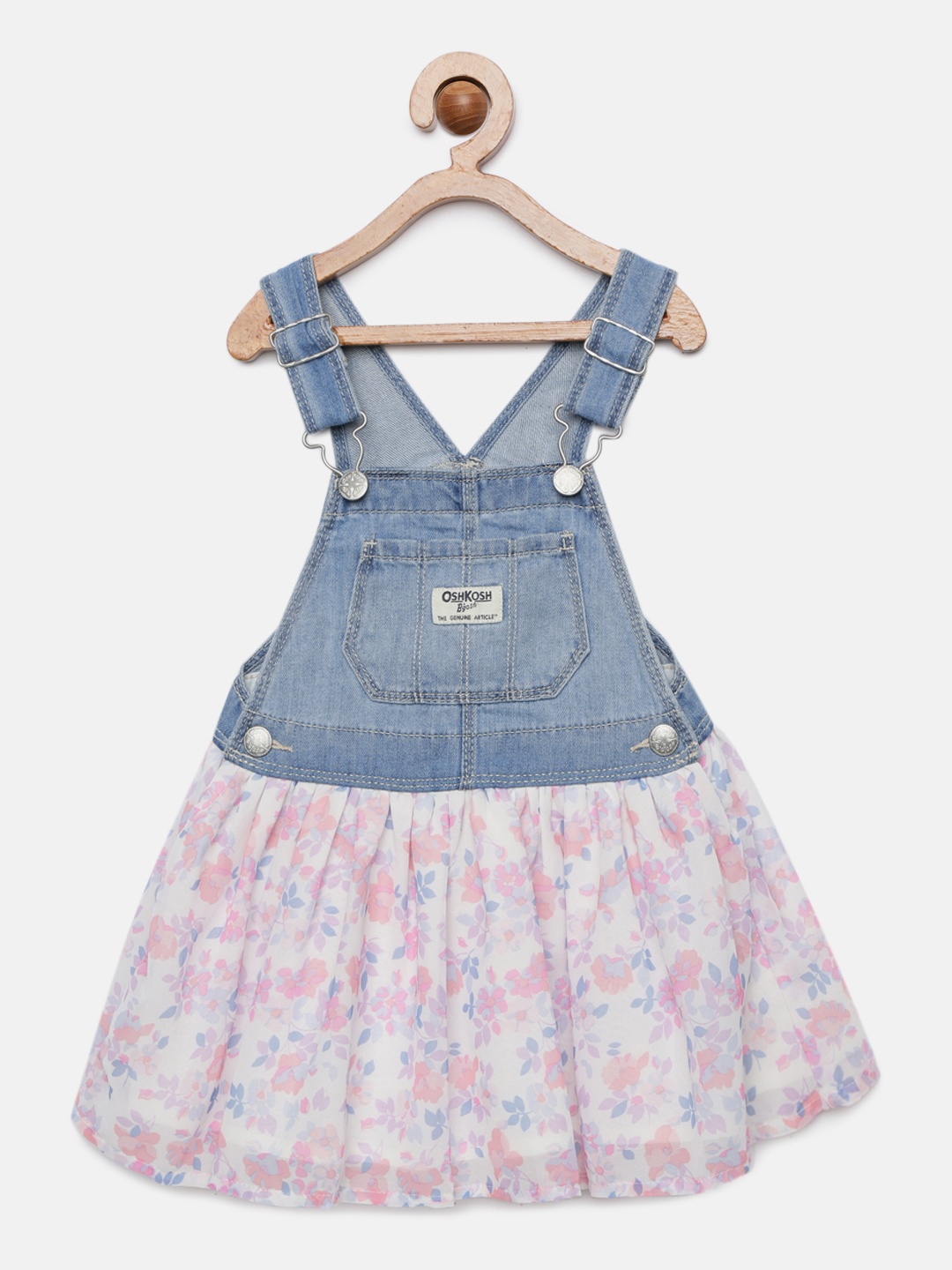 

OSHKOSH Bgosh Girls Multicoloured Floral Printed Pinafore Dress, Multi