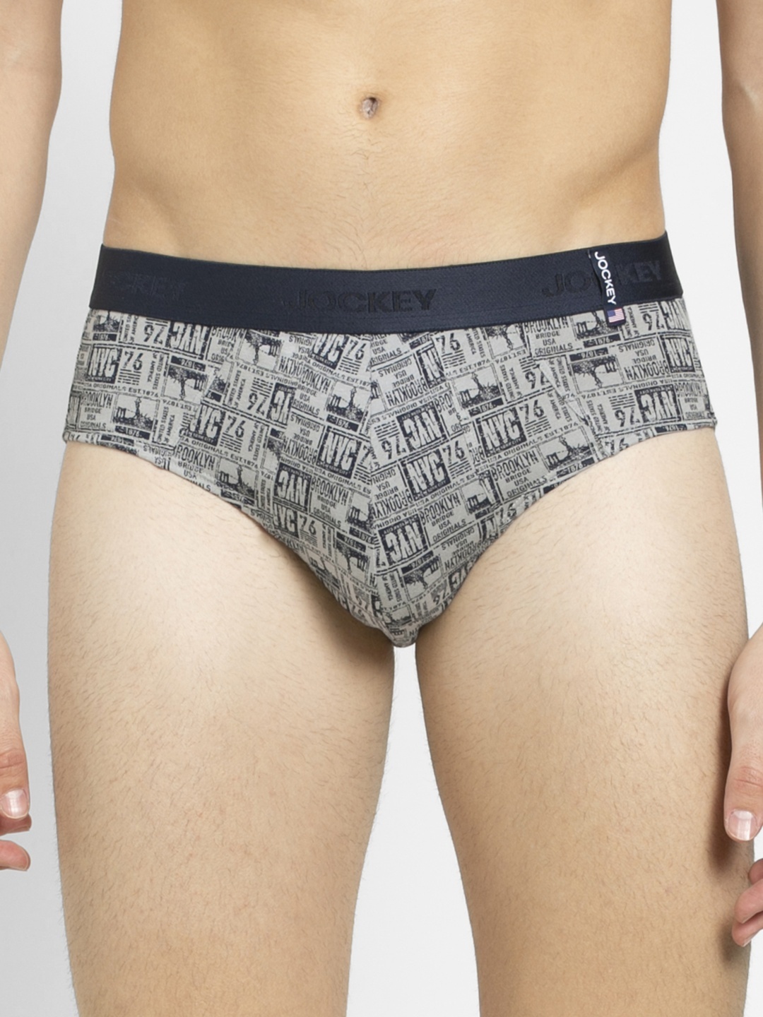

Jockey Men Grey Printed Briefs US52-0210