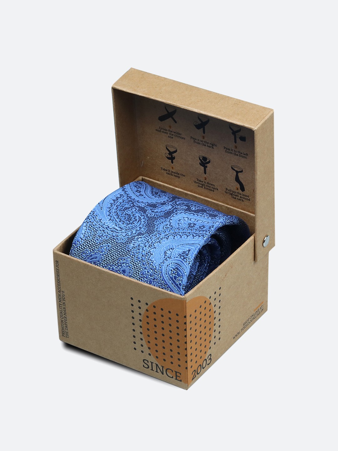 

Tossido Blue Woven Design Broad Tie