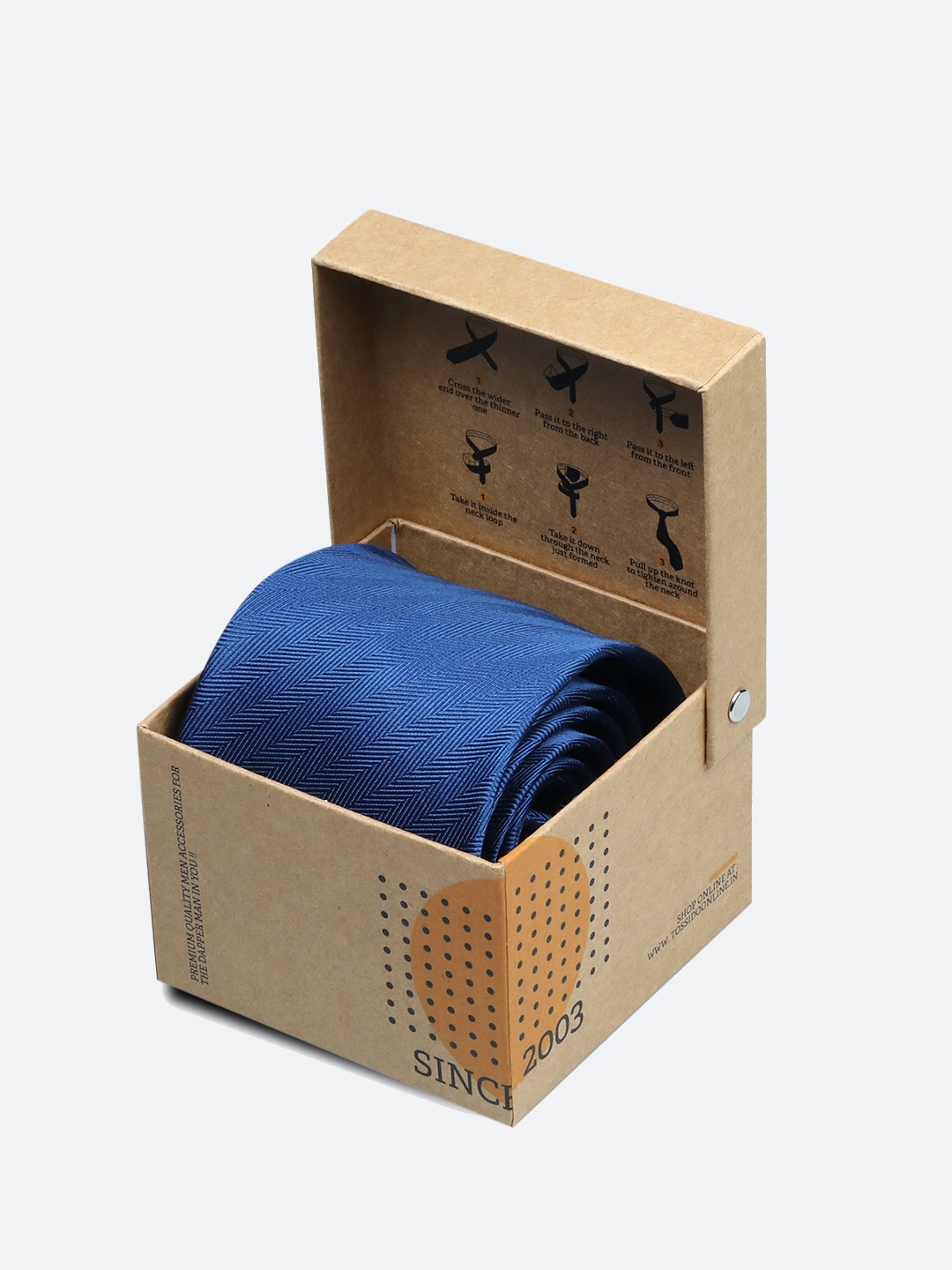 

Tossido Blue Woven Design Skinny Tie