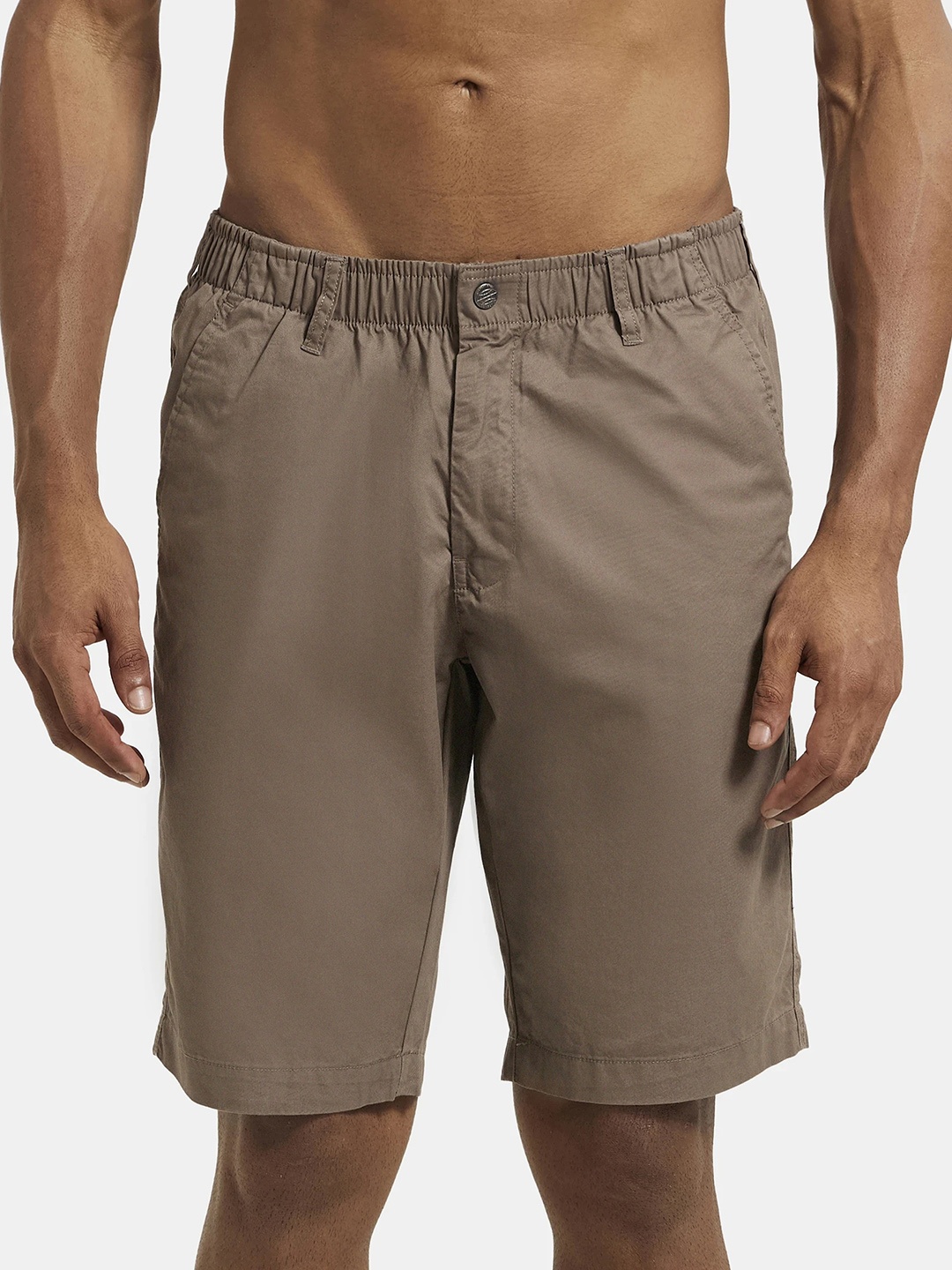 

Jockey Combed Mercerised Cotton Woven Straight Fit Shorts with Side Pockets-1203, Khaki