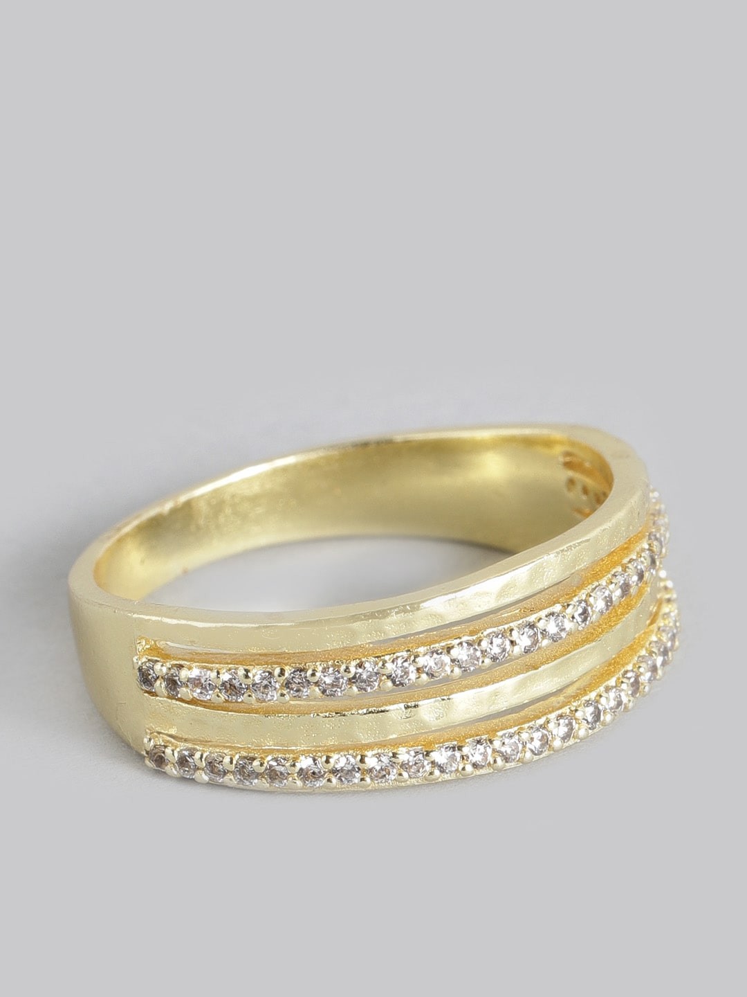 

Accessorize Gold-Plated CZ Stone-Studded Finger Ring