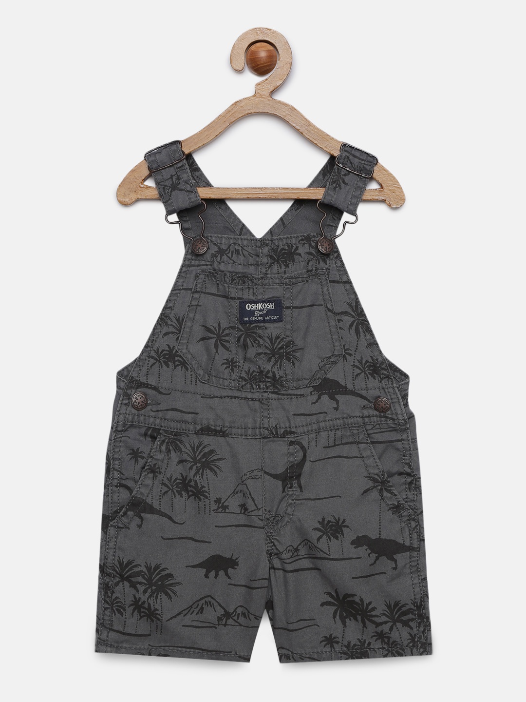 

OSHKOSH Bgosh Boys Grey Printed Dungarees