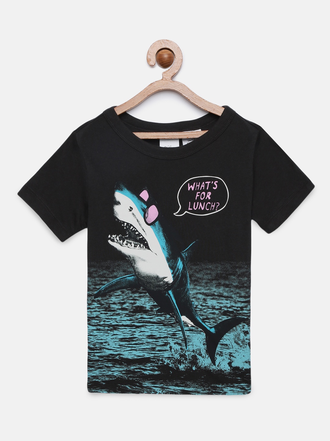 

OSHKOSH Bgosh Boys Black Printed Round Neck T-shirt