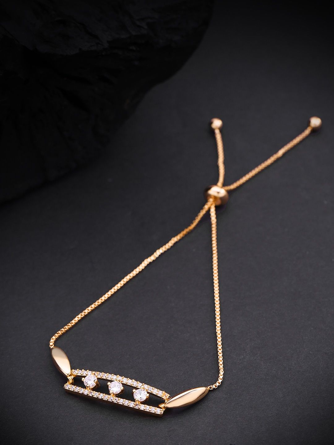 

Priyaasi Gold-Plated Stone Studded Handcrafted Adjustable Bracelet