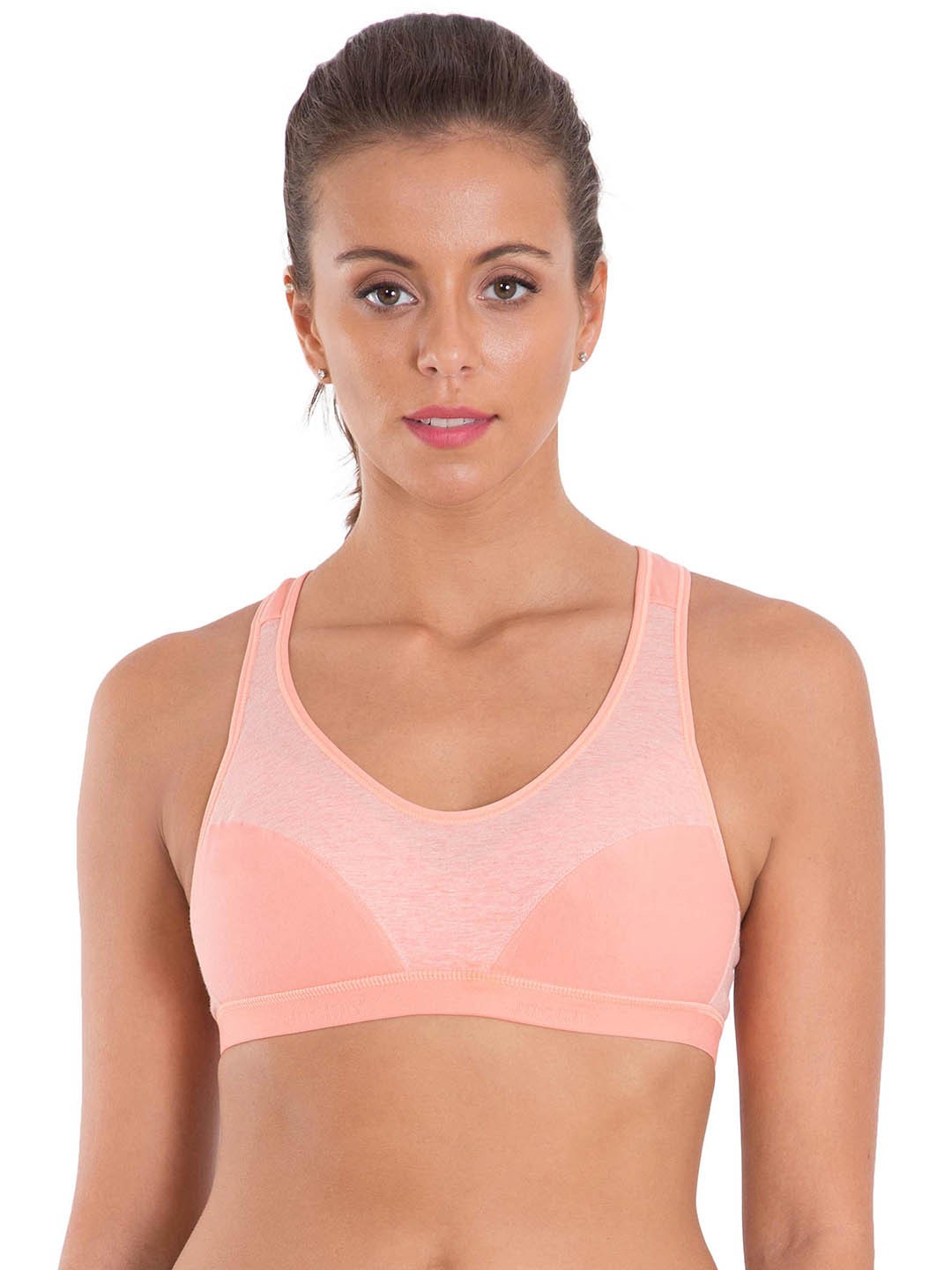 

Jockey Pink Melange Solid Non-Wired Lightly Padded Sports Bra 1378-0105-DL-CO