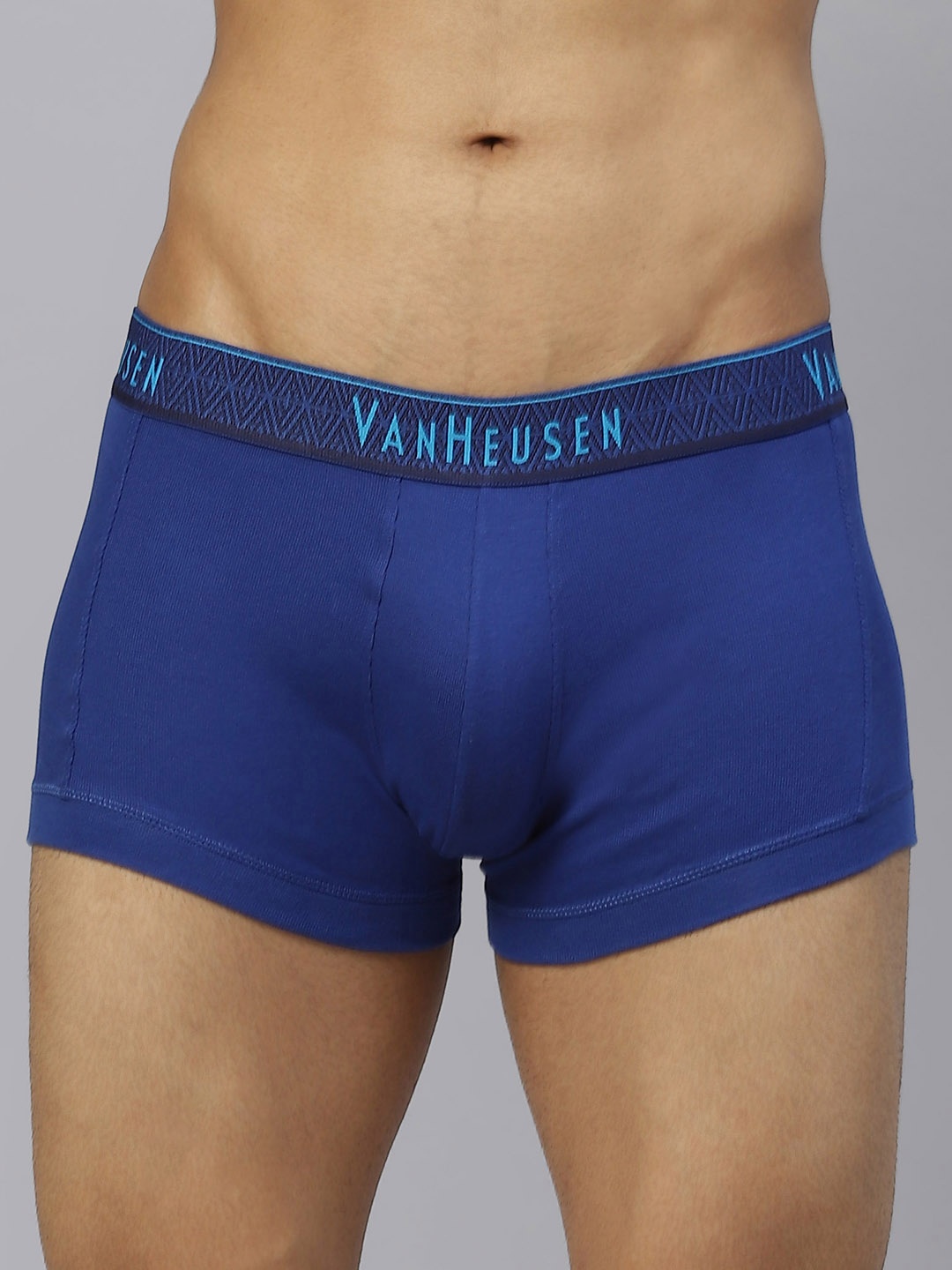 

Van Heusen Men Blue Solid Cotton Low-Rise Trunk 20041