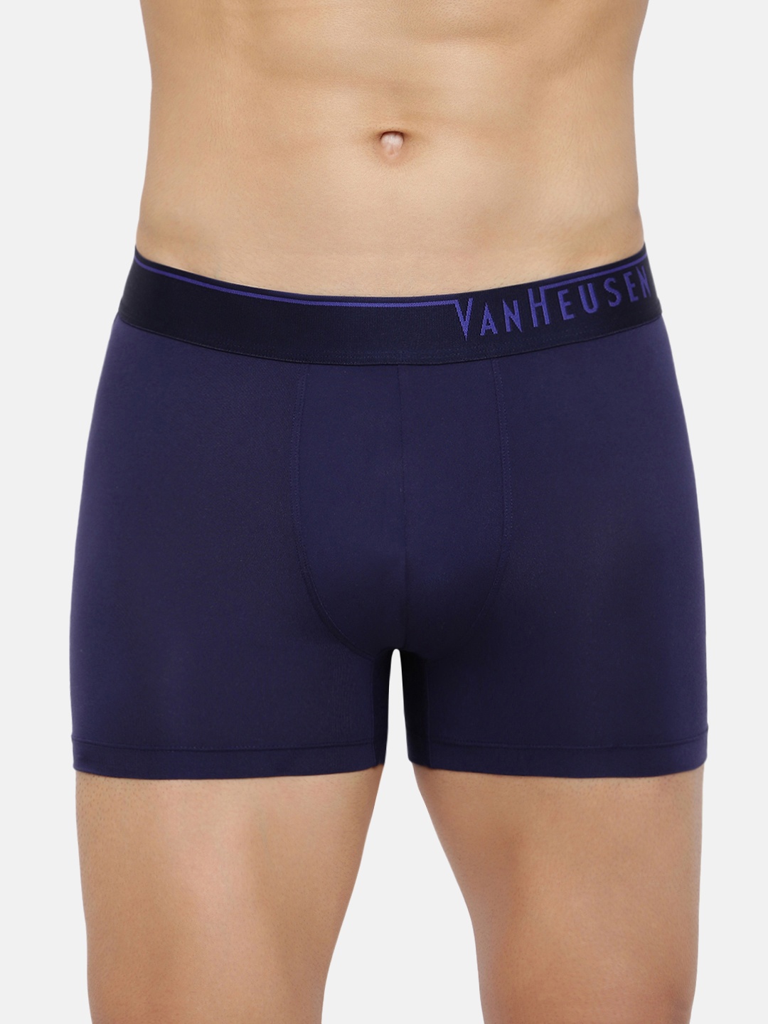 

Van Heusen Men Solid 4-Way Stretch Body Defining Fit Trunks, Navy blue