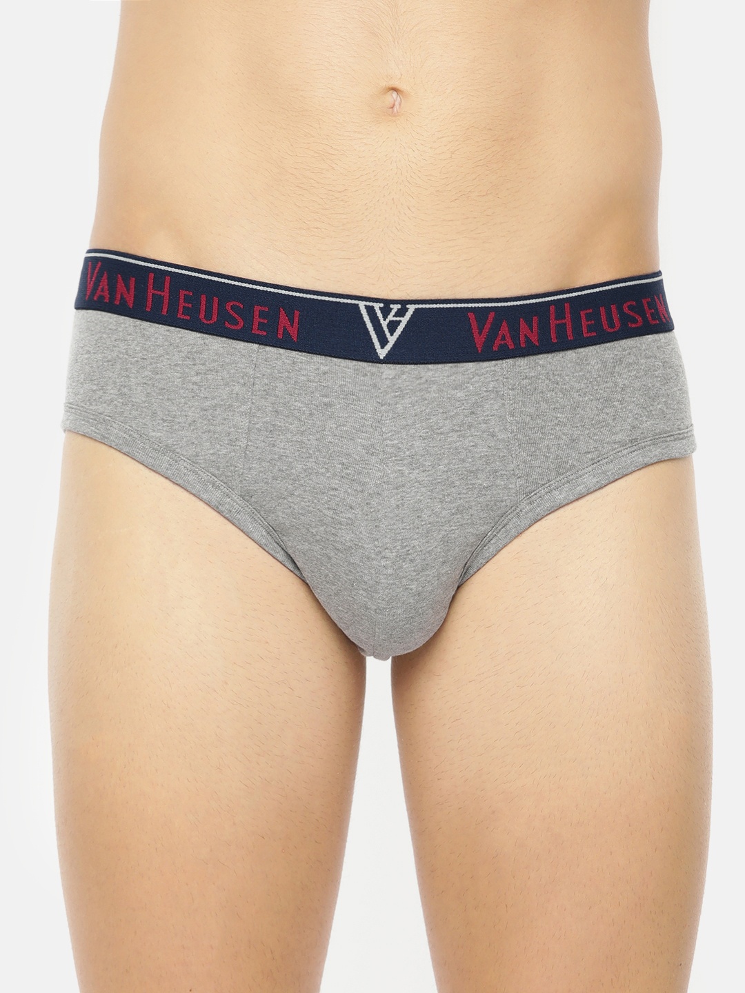 

Van Heusen Men Grey Solid Antibacterial Colour Fresh Briefs, Grey melange
