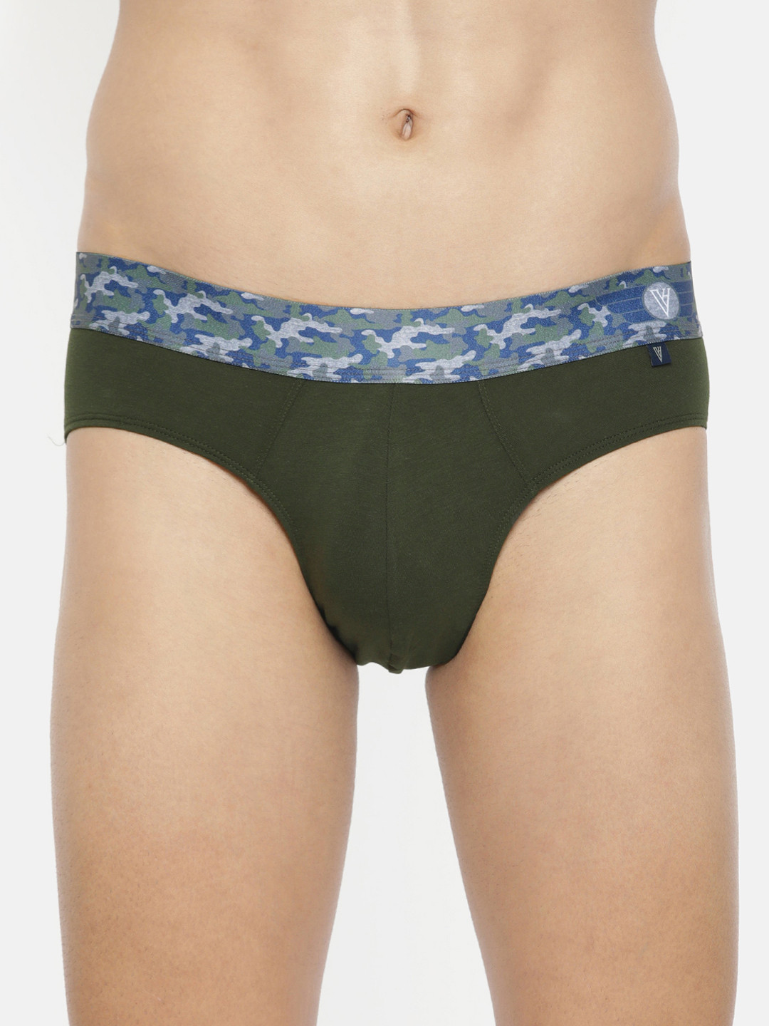 

Van Heusen Men Colour Fresh Digitally Printed Waistband Briefs 30009, Olive