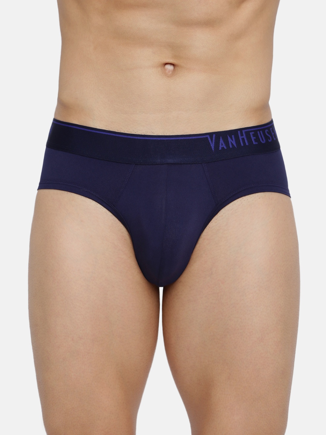 

Van Heusen Men Solid 4 Way Stretch Body Defining Fit Brief, Navy blue