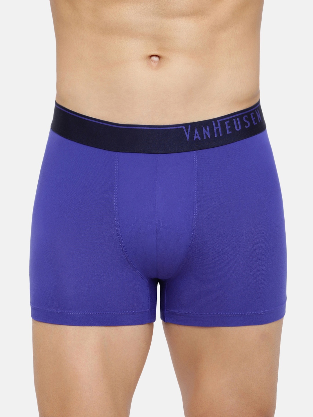 

Van Heusen Men Solid 4-Way Stretch Body Defining Fit Trunks 30047, Blue