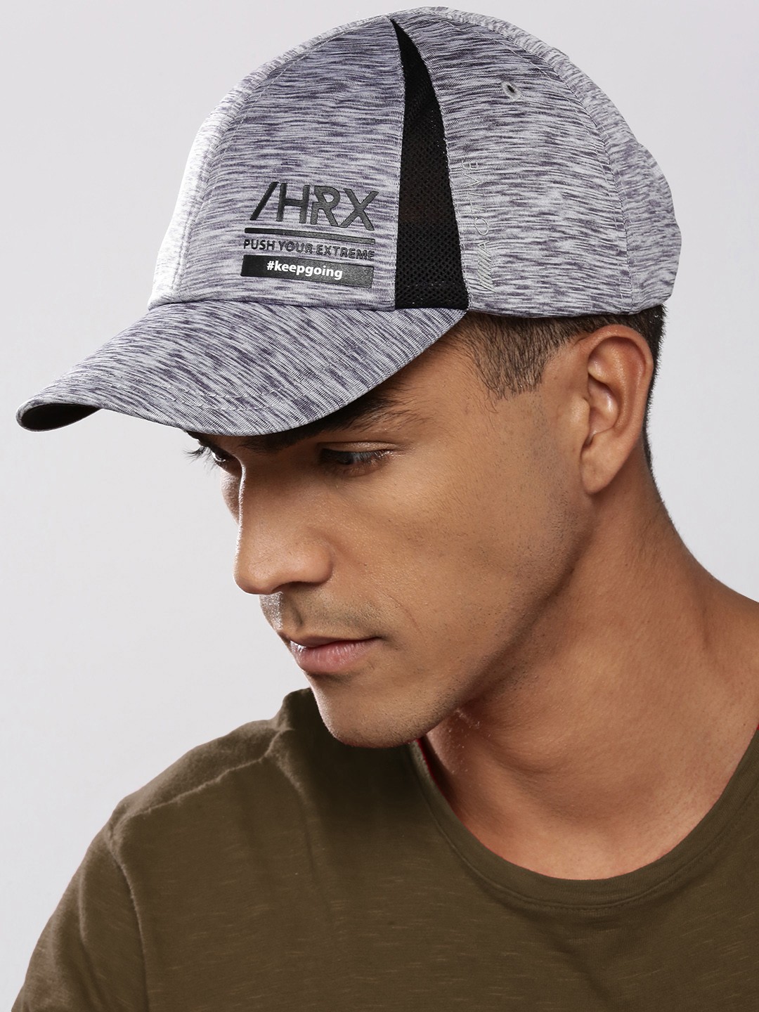 

HRX by Hrithik Roshan Men Grey Melange Solid Training Dry Fit Sweatband Cap