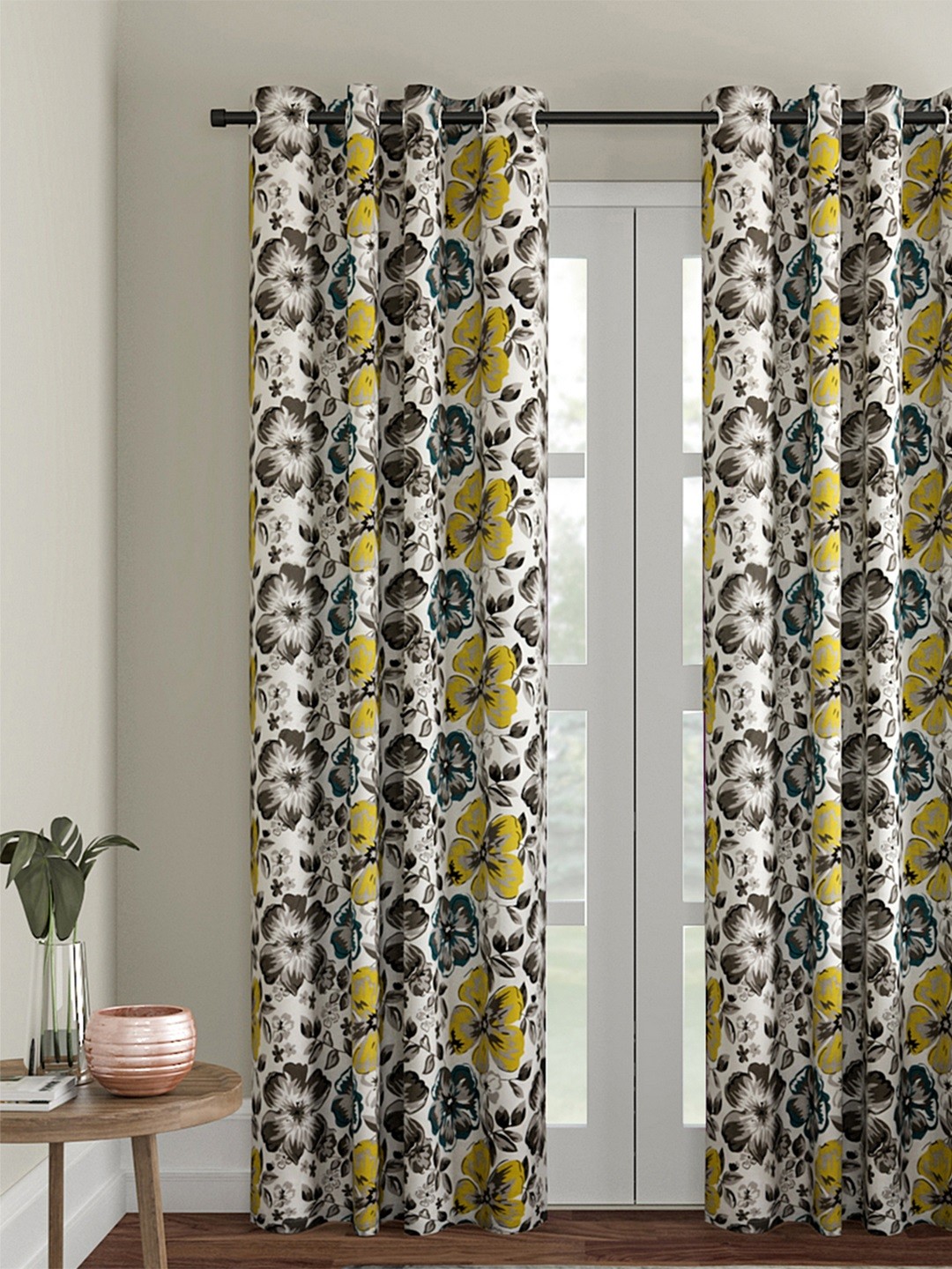 

Soumya Grey Single Room Darkening Door Curtain