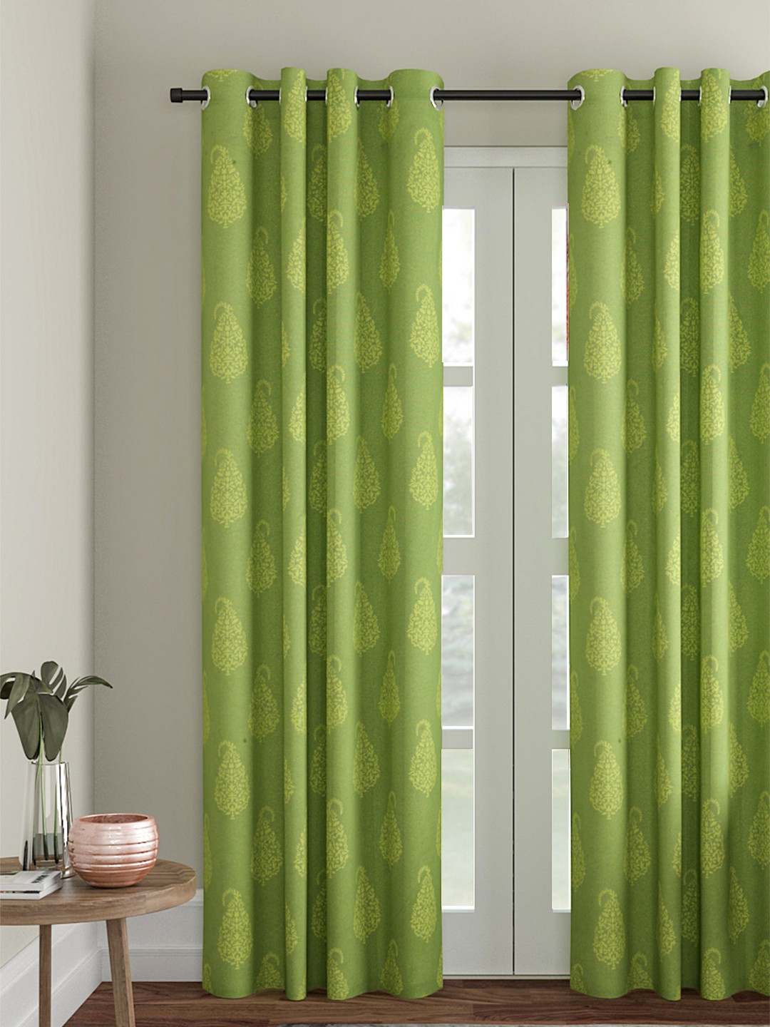 

Soumya Green Single Room Darkening Door Curtain