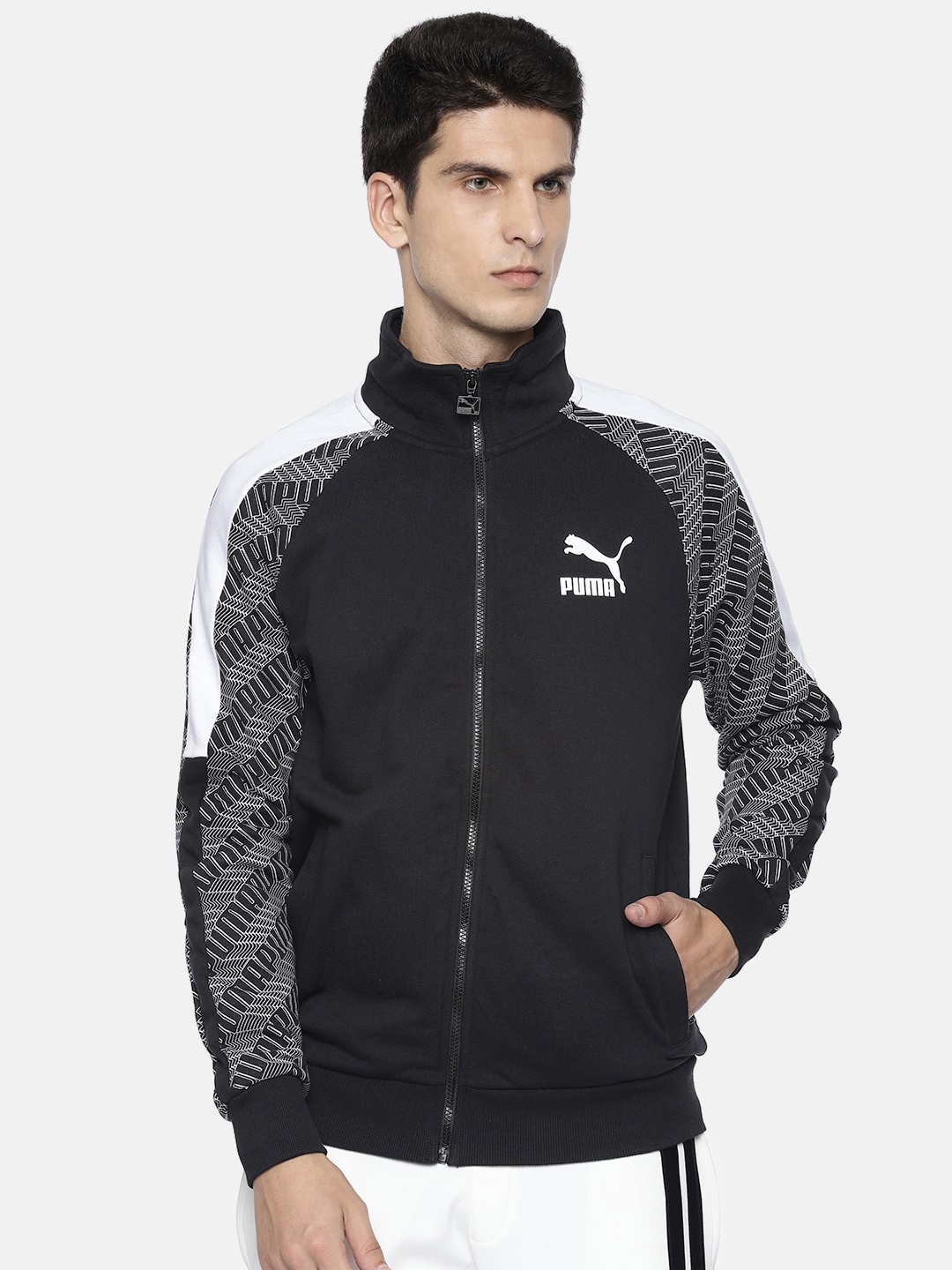 

Puma Men Black Solid T7 Track Sporty Jacket