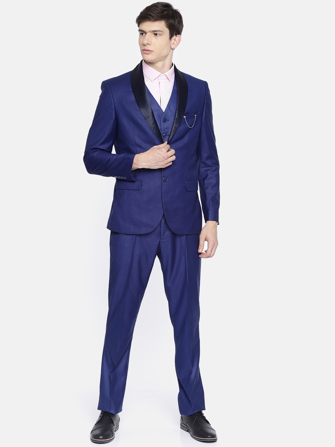 

Arrow Men Navy blue Solid Body Tailored Fit Single-Breasted Formal Suit