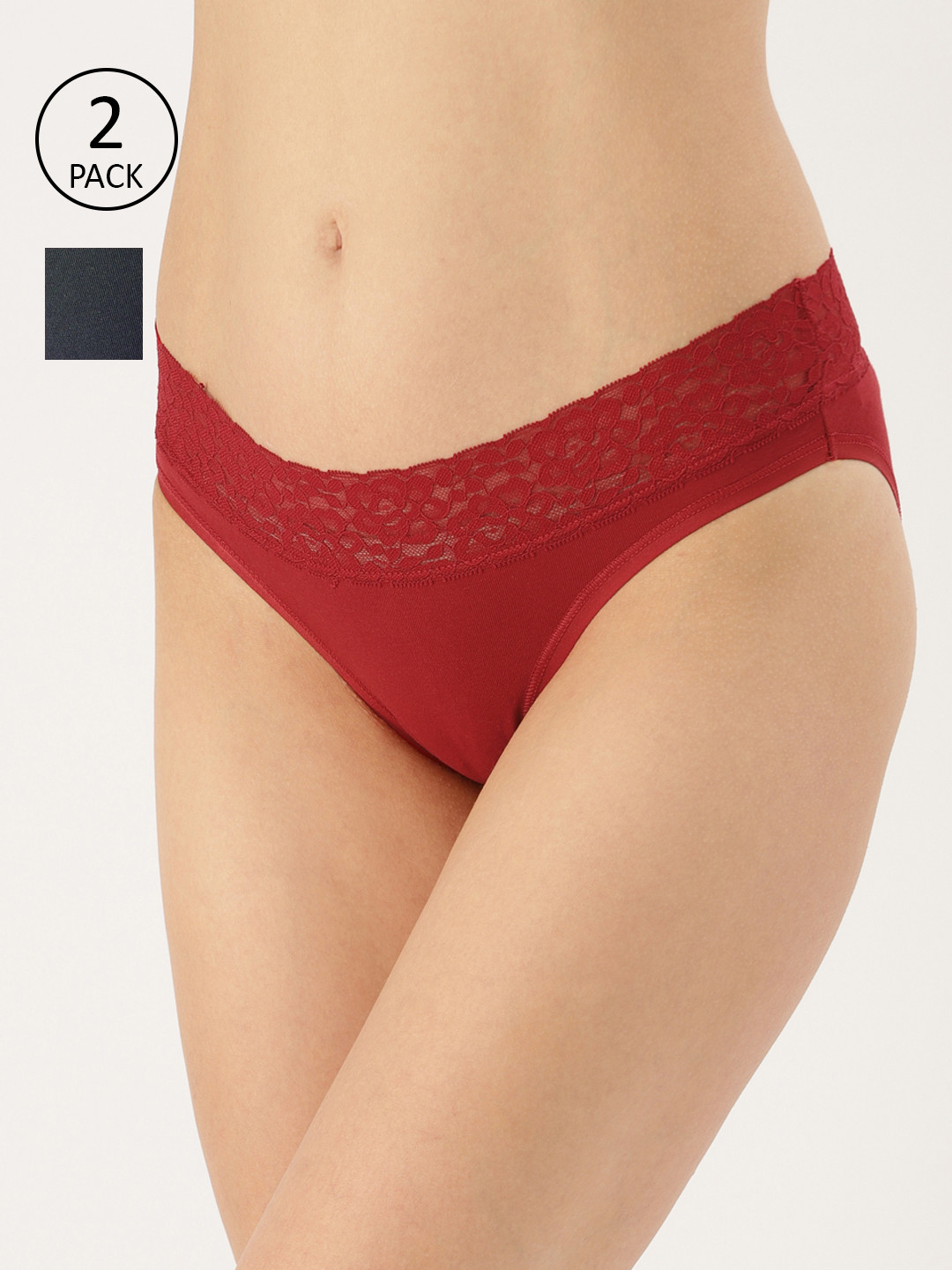 

Women Pack of 2 Lace Bikini Briefs PPK32004, Red