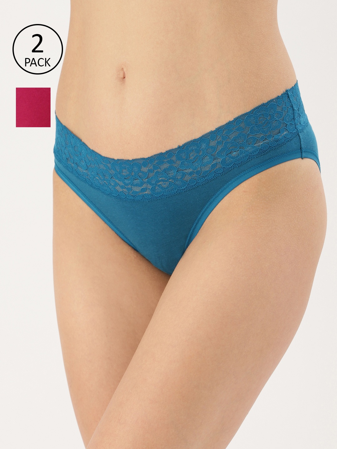 

Women Pack of 2 Lace Bikini Briefs PPK32004, Teal
