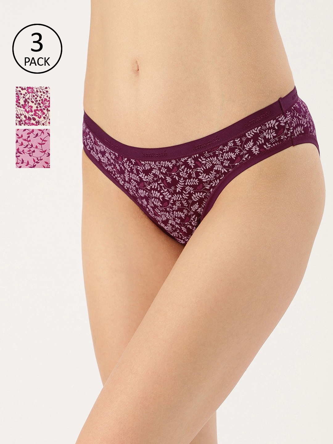 

Amante Women Pack of 3 Printed Bikini Briefs PPK33101-C306, Cream