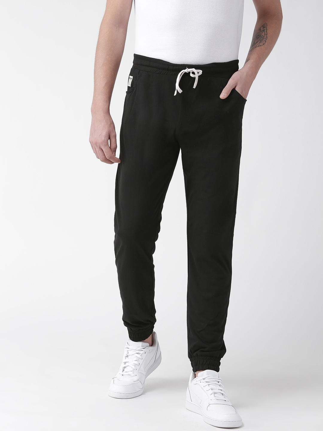 Hubberholme Men Black Solid Slim Fit Joggers - buy at the price of $5. ...