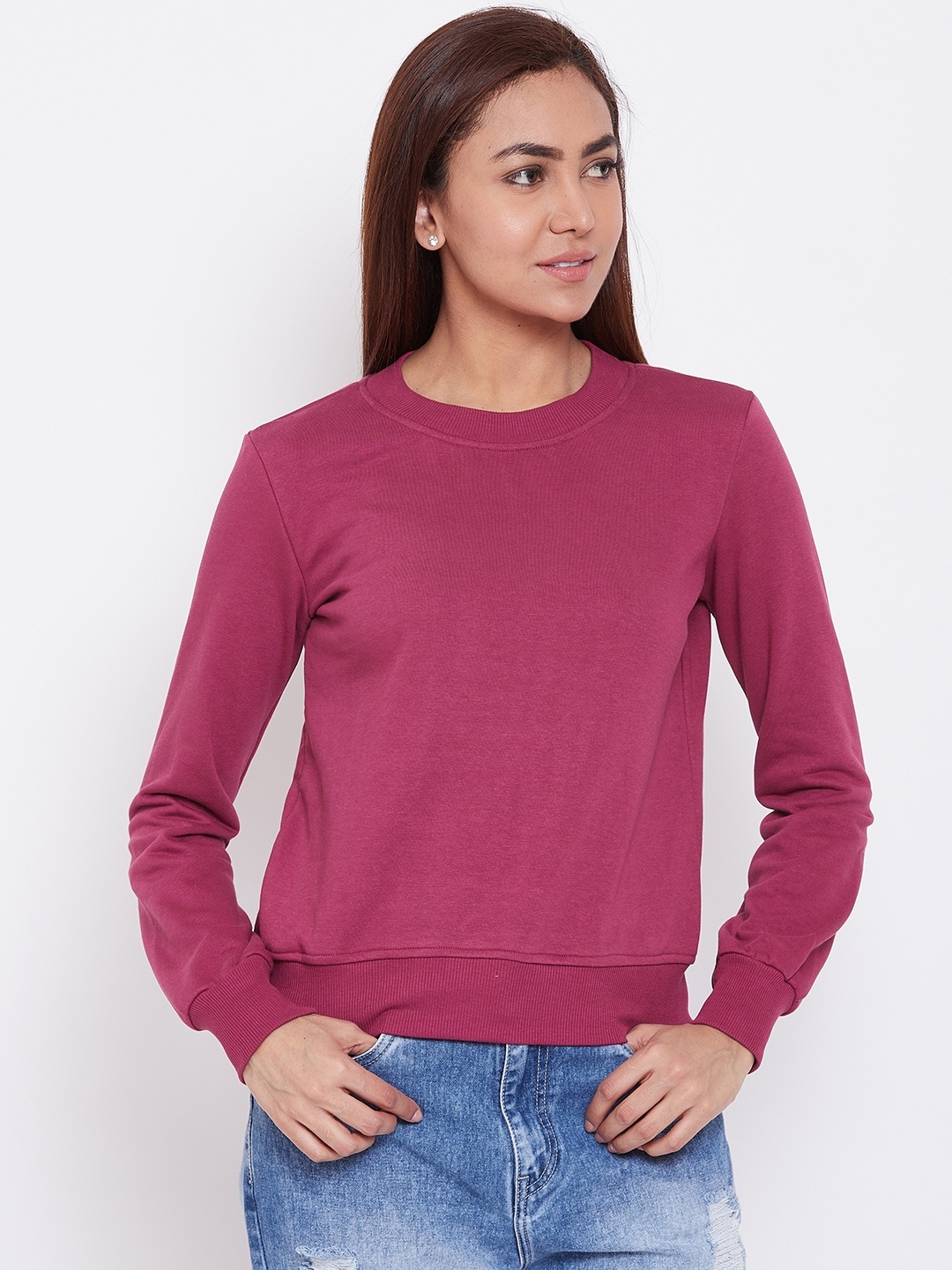 

Alsace Lorraine Paris Women Purple Solid Sweatshirt