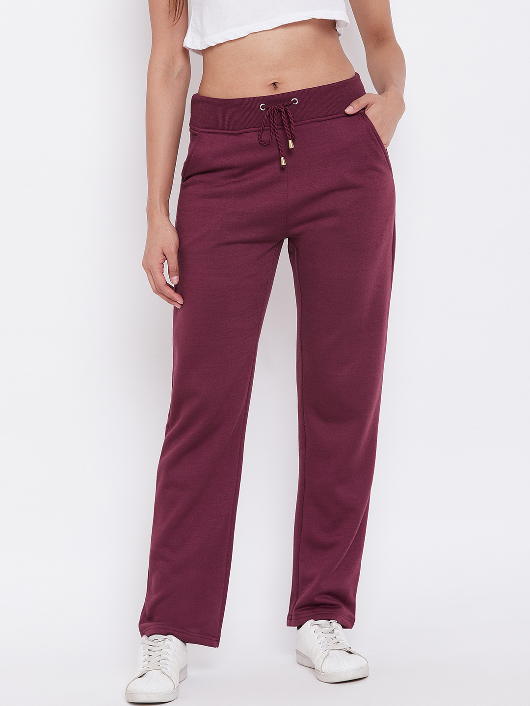

Alsace Lorraine Paris Women Burgundy Solid Track Pants