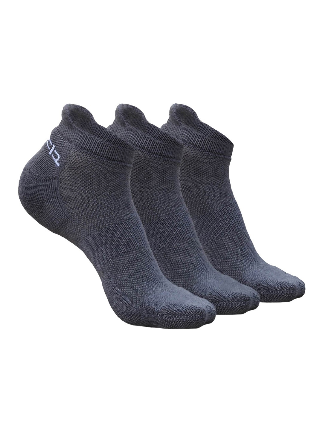 

Heelium Men Pack of 3 Bamboo Super Soft & Odour-Free Breathable Ankle-Length Socks, Grey