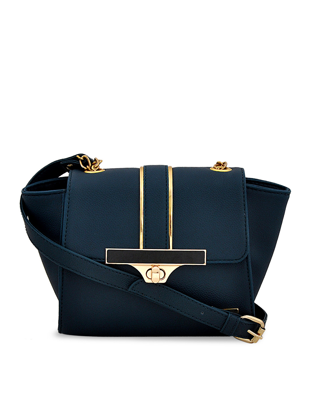 

yelloe Navy Blue Solid Sling Bag