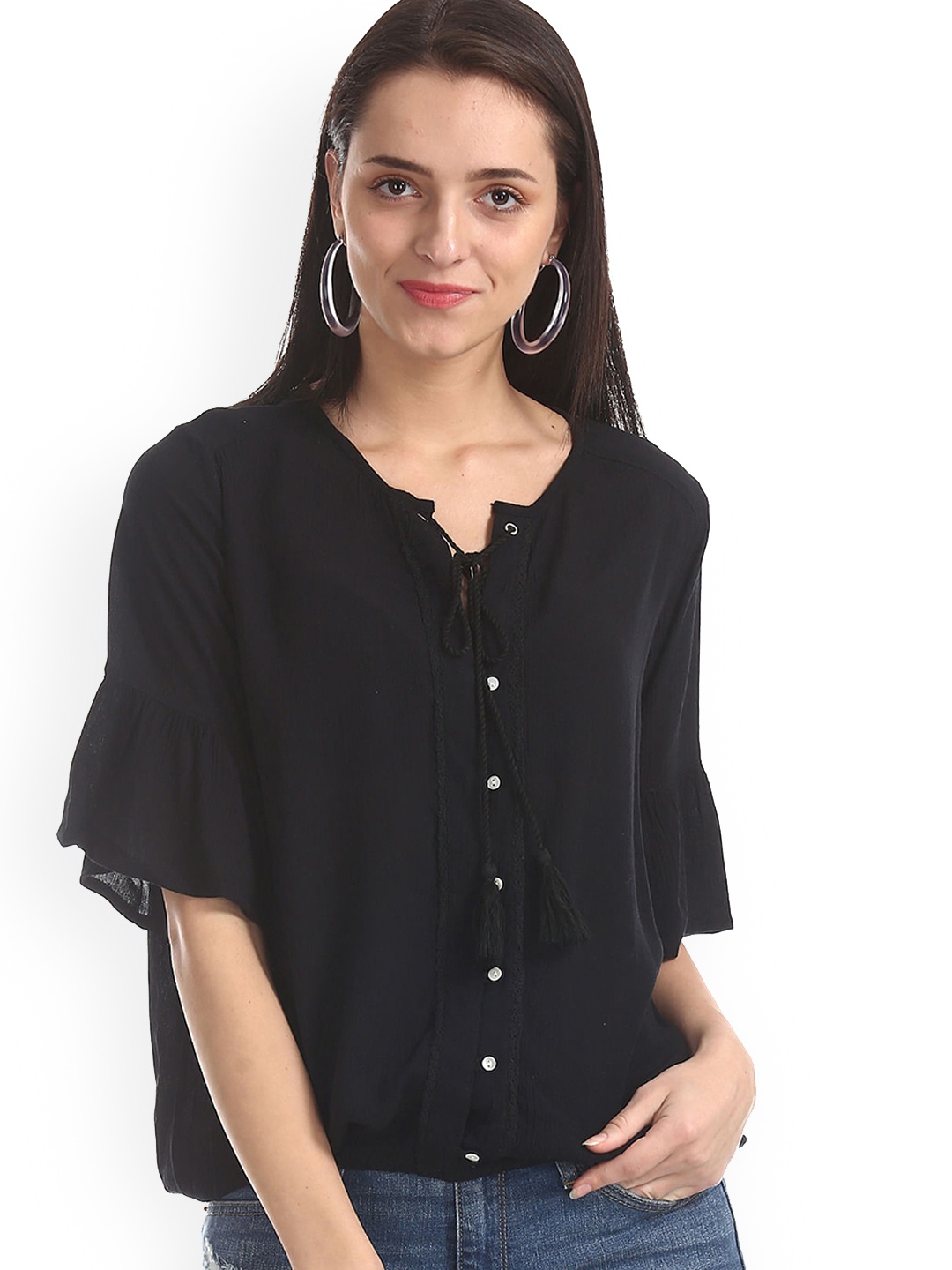 

Sugr Women Black Solid Top