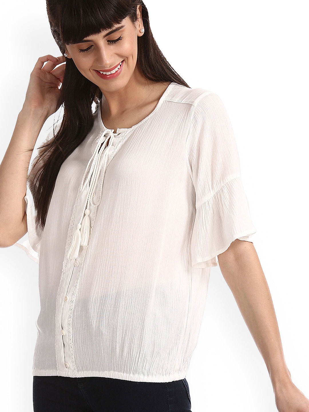

Sugr Women White Solid Top