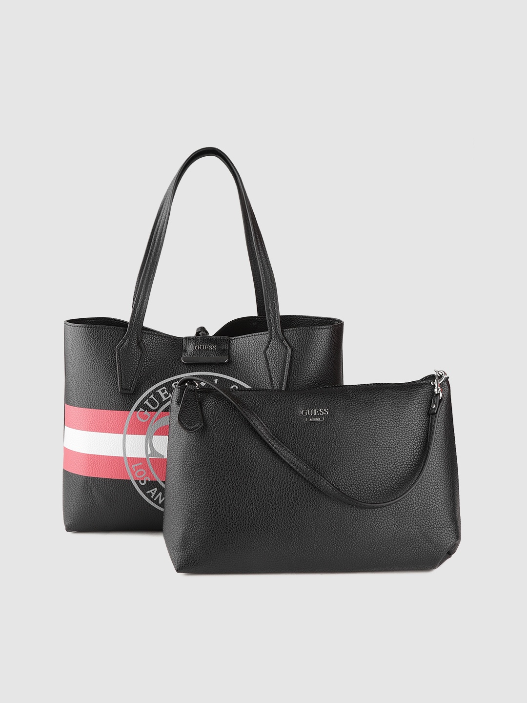 

GUESS Set of 2 Black Solid Shoulder Bags