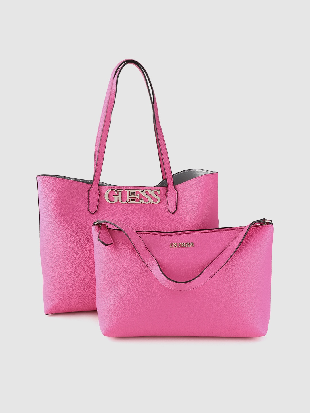 

GUESS Set of 2 Pink Solid Shoulder Bag