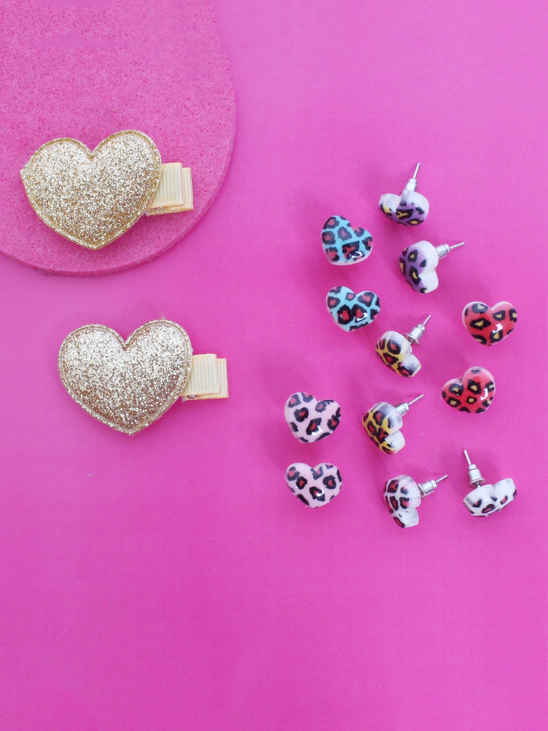 

lil' star Girls Set of Hairclips & 6 Pairs of Stud Earrings, Multi