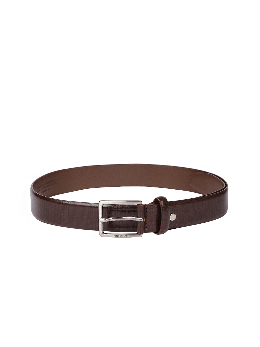 

Peter England Men Brown Textured Leather Belt