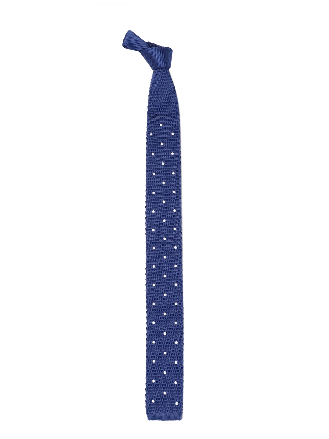 

Peter England Navy Blue & White Woven Design Skinny Tie