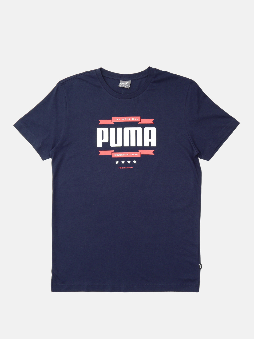 

Puma Men Navy Blue Printed Round Neck T-shirt