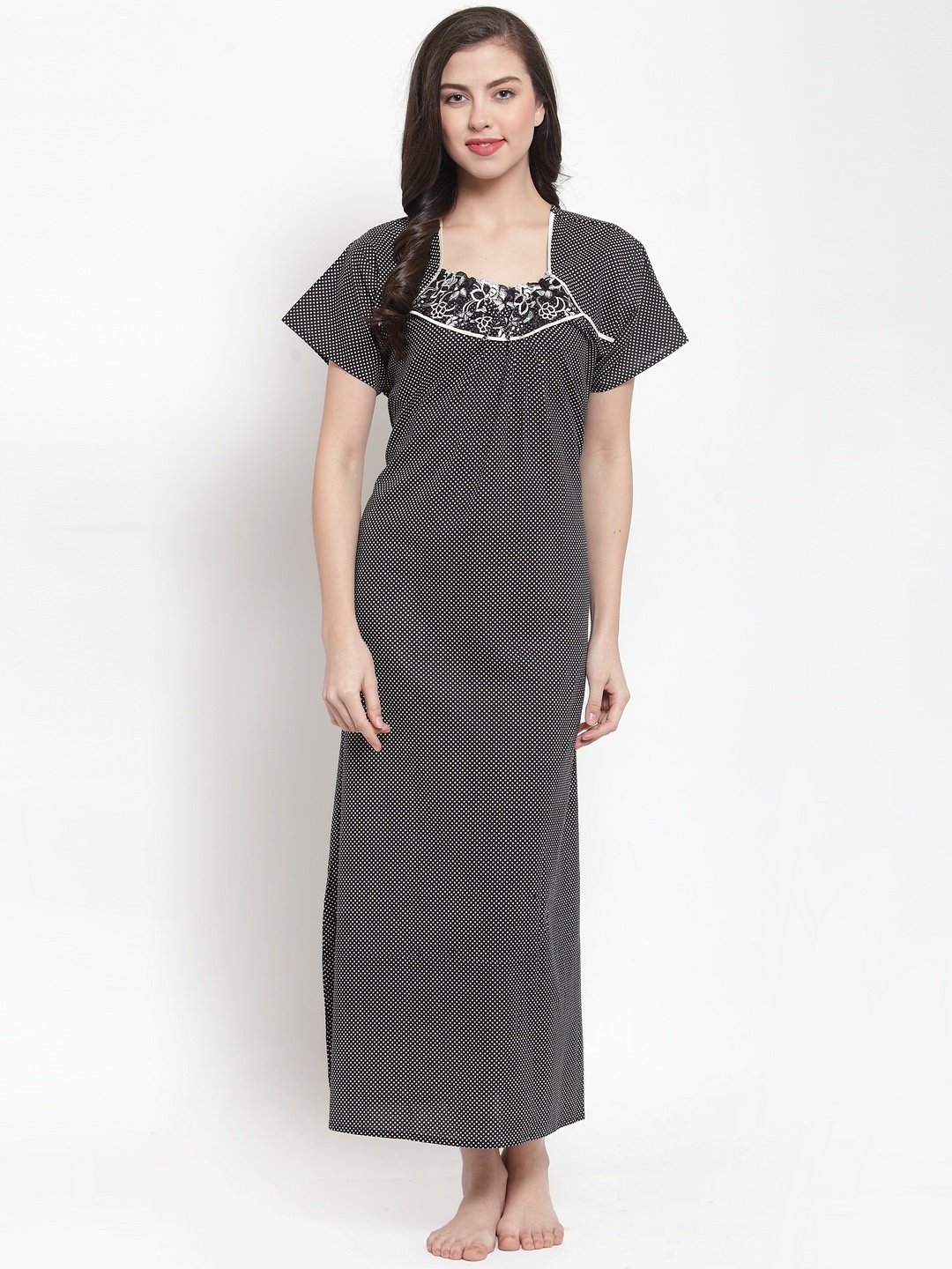 

Secret Wish Black Printed Nightdress NT-E169-740