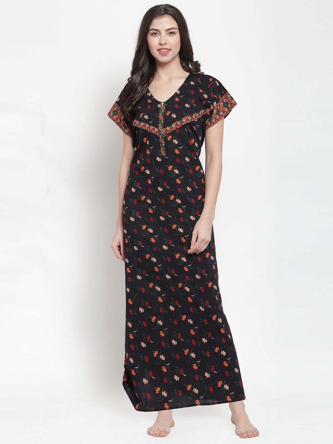 

Secret Wish Maternity Black Printed Nightdress NT-E182-763