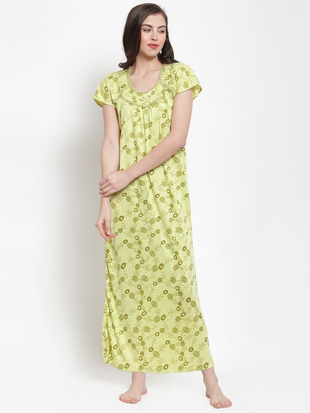

Secret Wish Green Printed Nightdress NT-E161-722