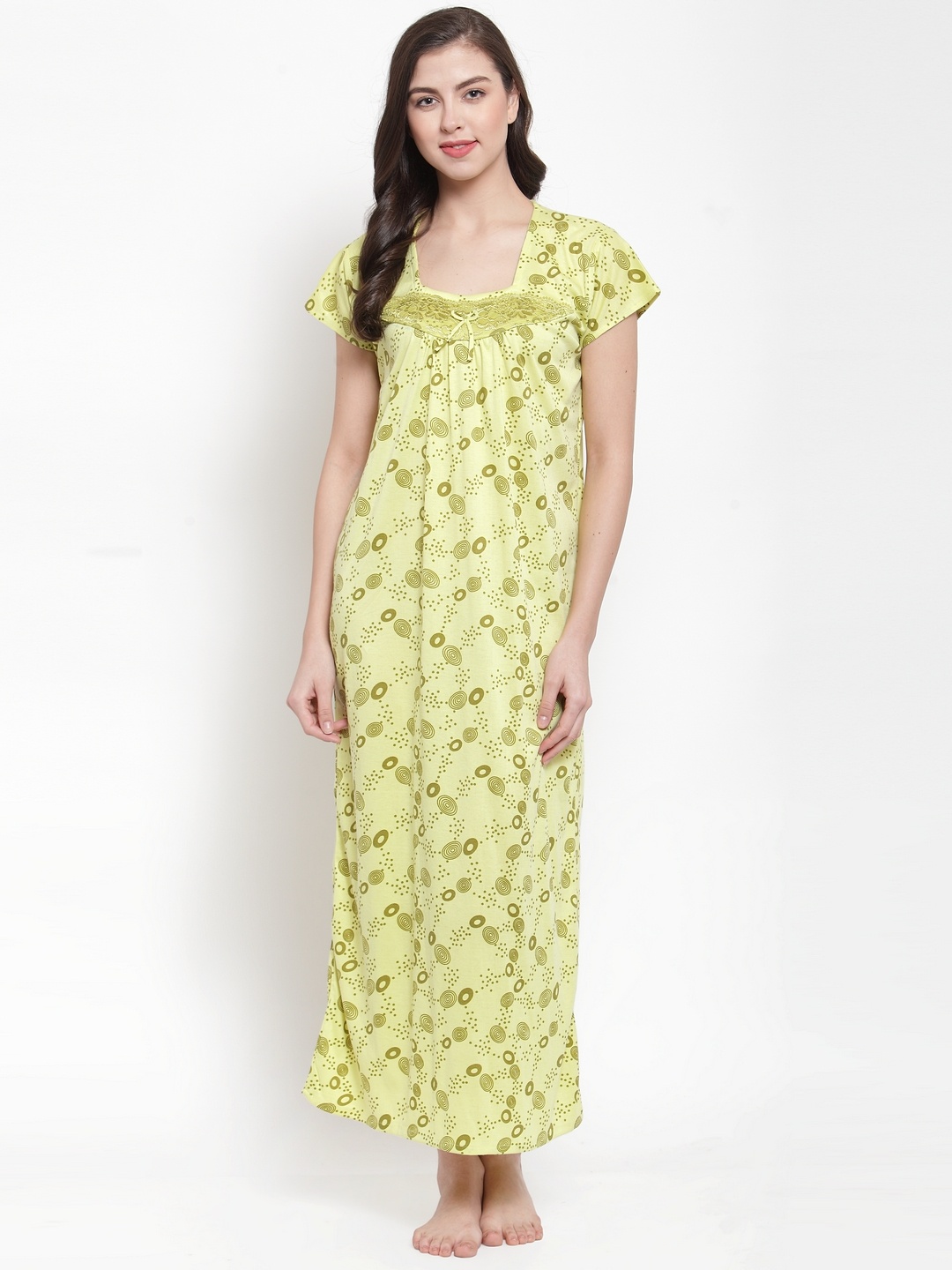 Secret Wish Green Printed Nightdress NT-E163-728