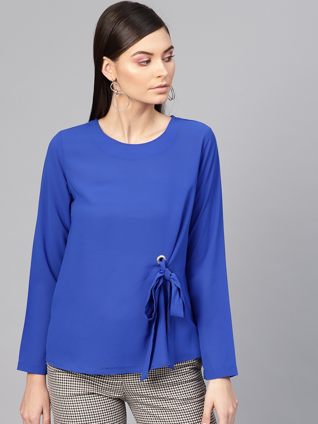 

SASSAFRAS Women Blue Solid Top