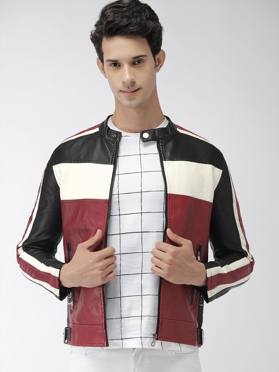 

The Indian Garage Co Men Black & Red Colourblocked Jacket