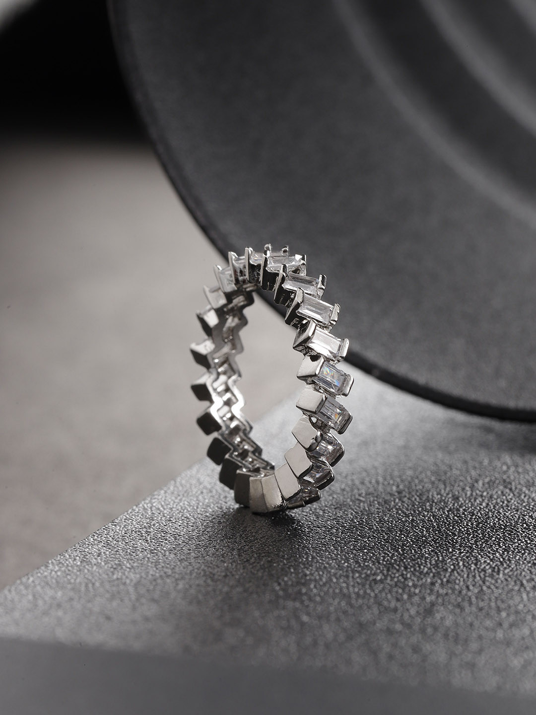 

Priyaasi Silver-Plated AD-Studded Handcrafted Finger Ring