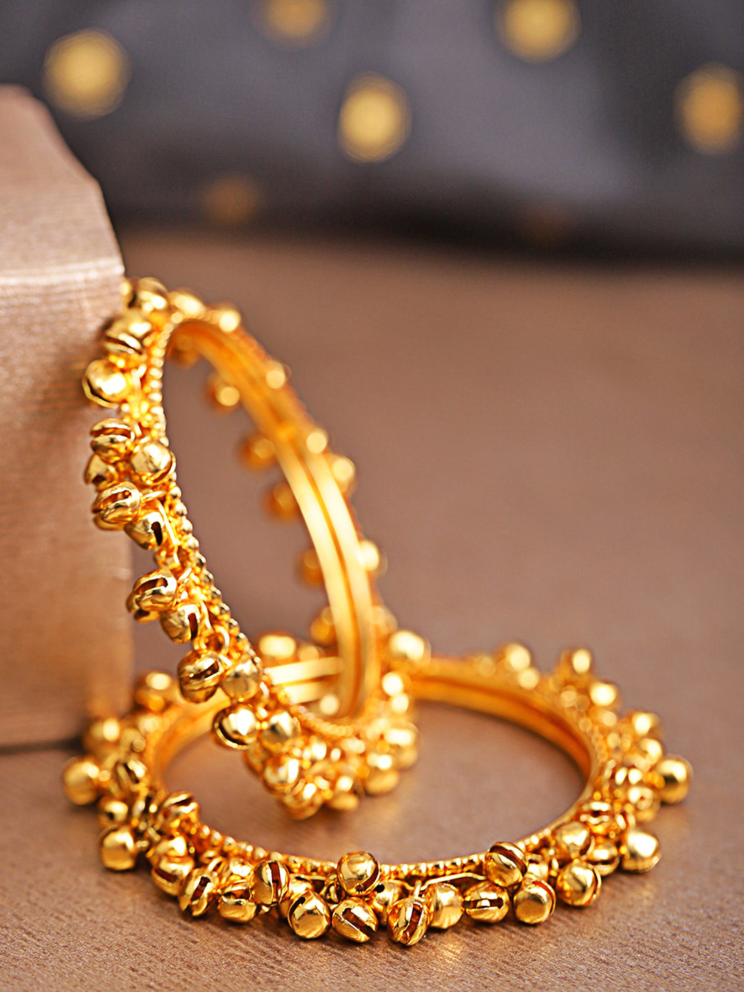 

Priyaasi Set Of 2 Gold-Plated Handcrafted Gunghroo Bangles