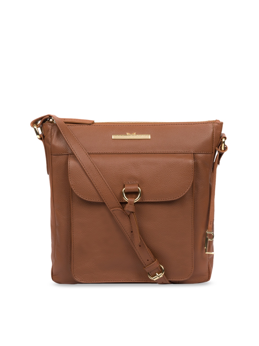 

PURE LUXURIES LONDON Women Tan Brown Solid Genuine Leather Holbroke Sling Bag