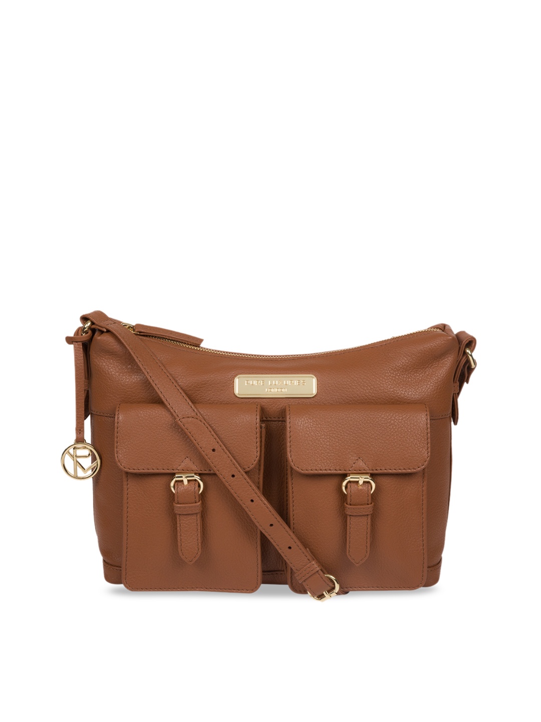 

PURE LUXURIES LONDON Women Tan Brown Solid Genuine Leather Jenna Tote Bag