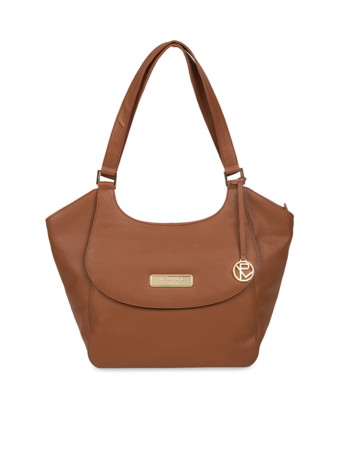 

PURE LUXURIES LONDON Women Tan Brown Solid Genuine Leather Grace Tote Bag