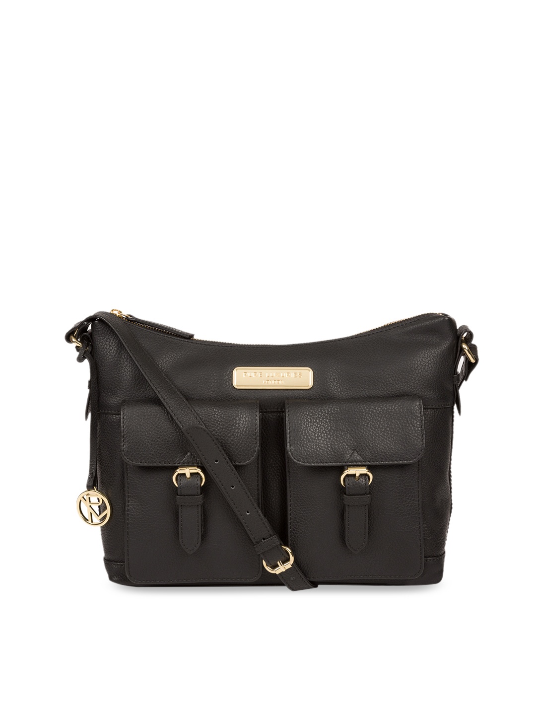 

PURE LUXURIES LONDON Women Black Solid Genuine Leather Jenna Tote Bag